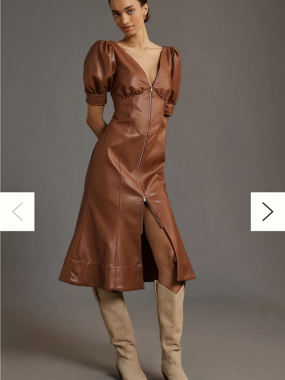 Anthropologie Faux Leather Dress NWT